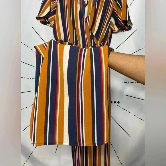 Speechless Colorful Retro Striped Wide-leg Jumpsuit - Picture 4 of 8